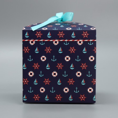 Gift folding box, packaging, “for you”, 12 x 12 x 12 cm-4