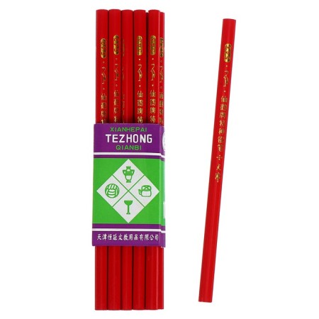 Colored pencil for different surfaces (glass, fabric, metal, plastic, rubber) red-1