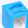 Packaging for one cupcake with a blue window, 9.2 x 9.2 x 11.1 cm
