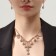 Set 2 objects: earrings, necklace "elite" waterfall, white color in gold, 30 cm