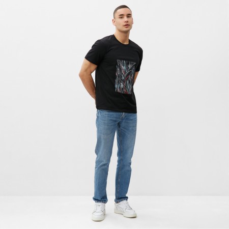 Male Minaku T-shirt with proprietary print Black color, rr 52-1