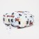 School backpack on lightning from textiles, external pocket, white/black color
