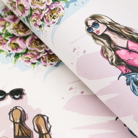Glossy packaging paper "Women's style", 70 x 100 cm-3