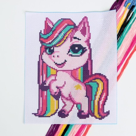 Cross -stitch "Pony", set for creativity, 25 x 20 cm-3