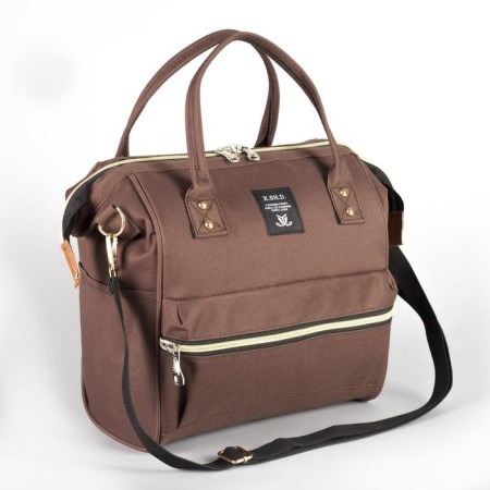 Bag-rug 2 in 1 on wheels 18 ”, lightning department, outer pocket, brown color-6