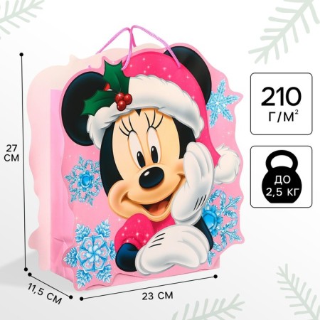 New Year. Gift package, 23x27x11.5 cm, packaging, Minnie Mouse