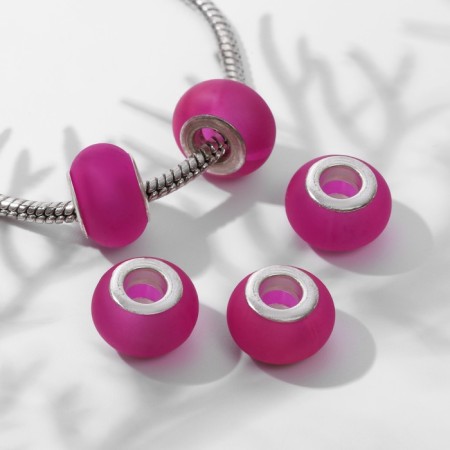 Busina "matte style" for phosphorus agate, purple color in silver-1