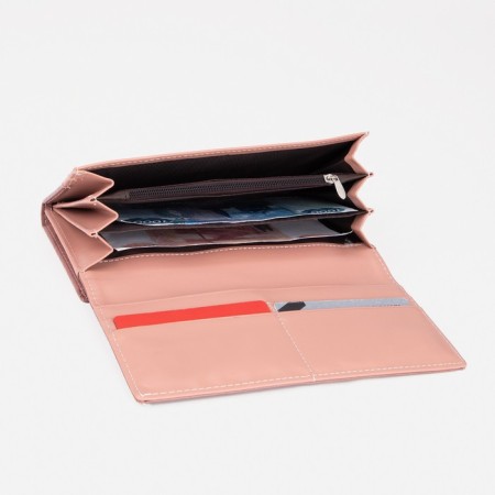 Women's wallet on magnets, pink color-4