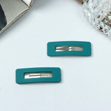 Invisibility for hair "Adeli" (set 2 pcs) matte straight, 5 cm, green-1