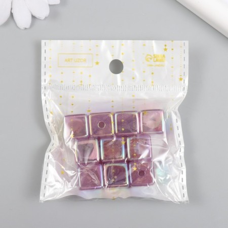 Busina for creativity plastic "Cube. Puruminal shine" Violet 1.4x1.4x1.4 cm-2