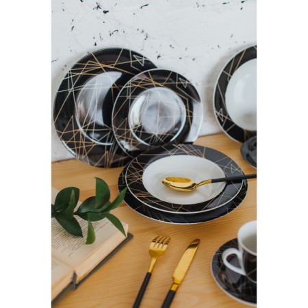 Board ceramic dining share "Cassiopeia", D = 24 cm, black color-4