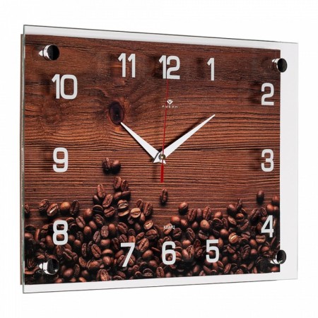 Watch wall, interior "coffee grains", 25 x 35 cm, silent-1
