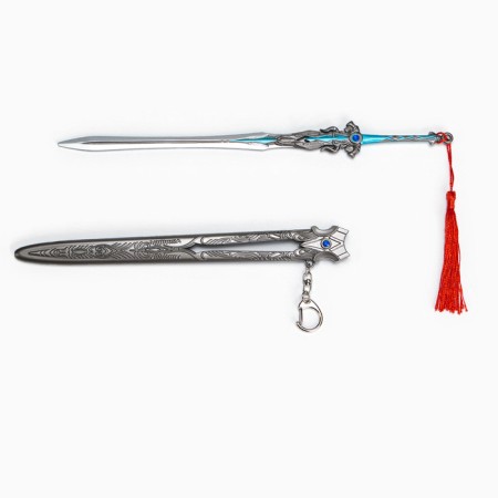Souvenir weapon suspended mini "sword art", keychain, 27 cm, silver with blue-3