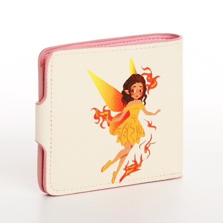 Wallet on the button, beige color-1
