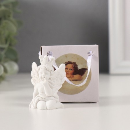Souvenir Polystone "Angel in the Crown" White Mix 3x3x5 cm-5
