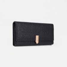 Women's wallet on a magnet, black color