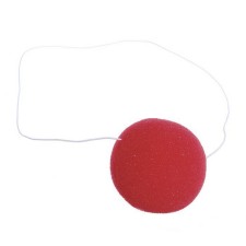 Clown's nose, elastic band, red color