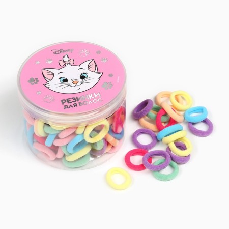 A set of hair rubber bands in a jar, 100 pieces, 1.5 cm, cats aristocrats-1