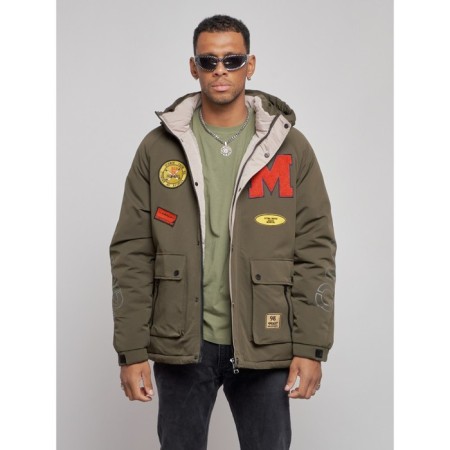Winter male jacket, size 52, khaki color-6