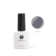 Color gel polish Adricoco, No. 078 Wet asphalt, 8 ml