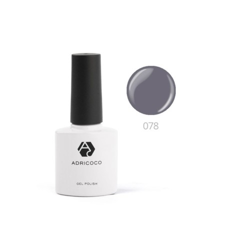 Color gel polish Adricoco, No. 078 Wet asphalt, 8 ml