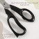 Clothing scissors, mowed blade, 8 ", 21 cm, black color