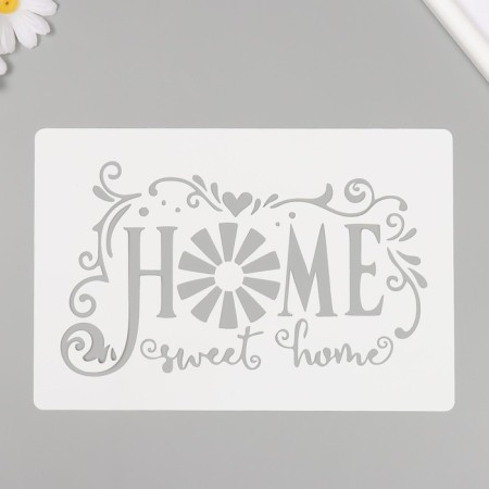 Plastic stencil "Home Sweet Home" 16x24 cm