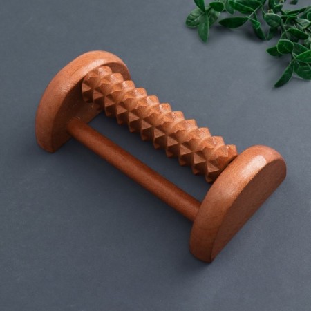Feet massage "Drum", 1 video with spikes, wooden, 14.5 × 8.2 × 5 cm-3