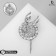 Brooch "Ballerina", white color in silver