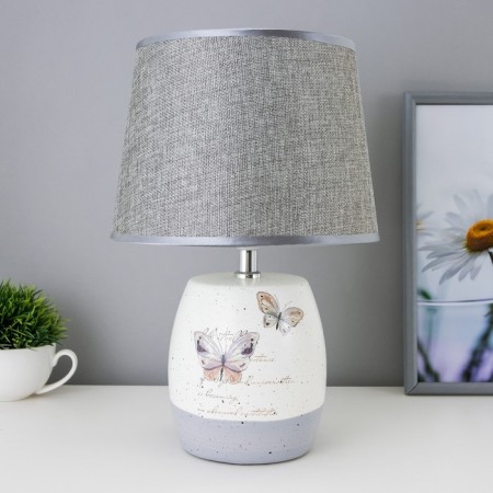 Table lamp "Butterflies" 1xe14 40W white-gray 24x24x33 cm Risalux