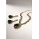 Set 2 objects: earrings, necklace “Phoenix” drop, white-idle color in gold, 35cm