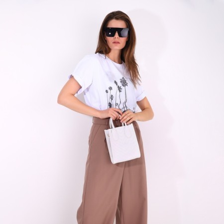 Bag Female Tout with zipper, white color-6