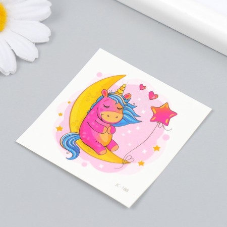 Tattoo on the body color "Sleeping unicorn" 6x6 cm-1