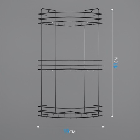 Bathroom shelf is an angular 3-tier, 19 × 19 × 41 cm, chromium color-2