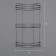 Bathroom shelf is an angular 3-tier, 19 × 19 × 41 cm, chromium color
