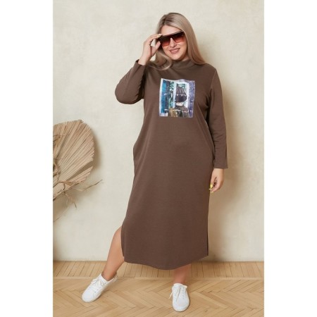 Women's dress, size 52, brown color
