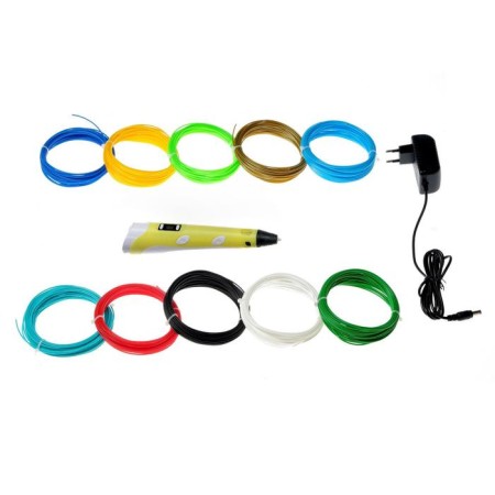 Set 3D handle with a yellow display + plastic PLA 10 colors, 10 meters-1