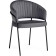 Chair on a metal frame Leo Metal/velor, black/anthracite 56x52x80 cm