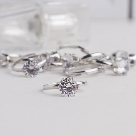 Children's ring "chosen" diamond, like mom, white color