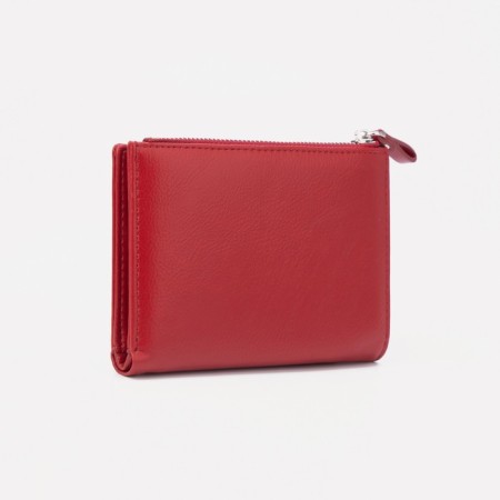 Women's wallet on the button, red color-1