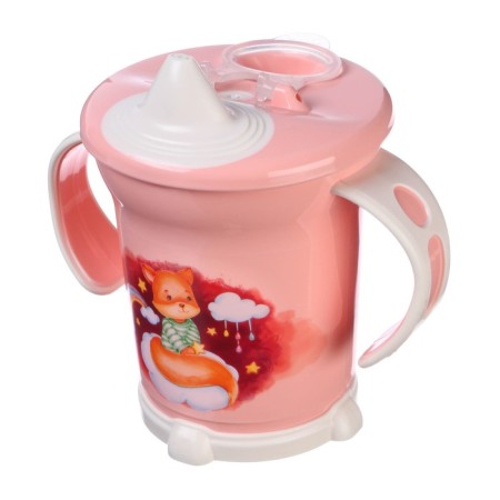 Pilot player with a soft nose, 270 ml., With handles, light pink color-3