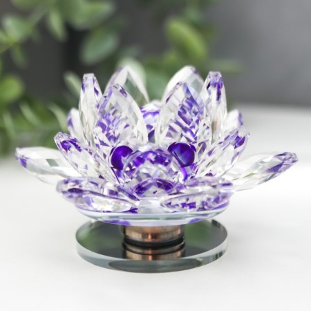 Souvenir glass "Violet lotus on the stand" rotates 5.5x9x9 cm-2