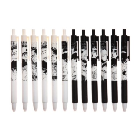 Automatic black gel handle "Anime-boy" with a rubber holder, mix