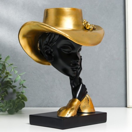 Souvenir Polystone stand "Lady in the hat" 13.5x21x25.5 cm-1