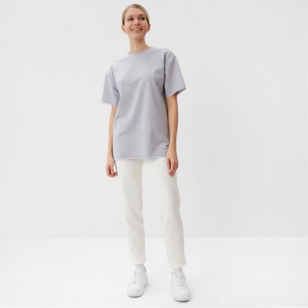 Women's T-shirt Minaku Oversize Fit: Light gray color, river 48-1