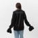 Women's silk blouse with mists mist, size 44, black