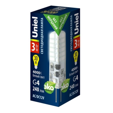LED LED Uniel, G4, 3 W, 4000K, white glow-1