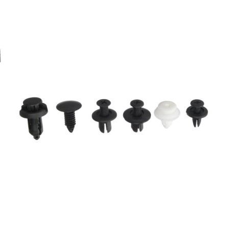 Clips and fasteners, 6 types, set 100 pcs-1