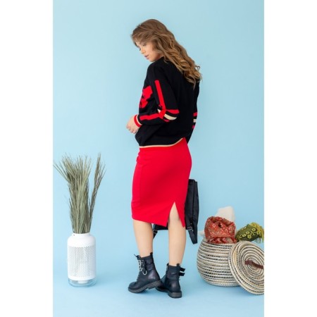 Female skirt, size 42, red color-1