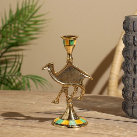 Camel candlestick 17 cm, brass-4